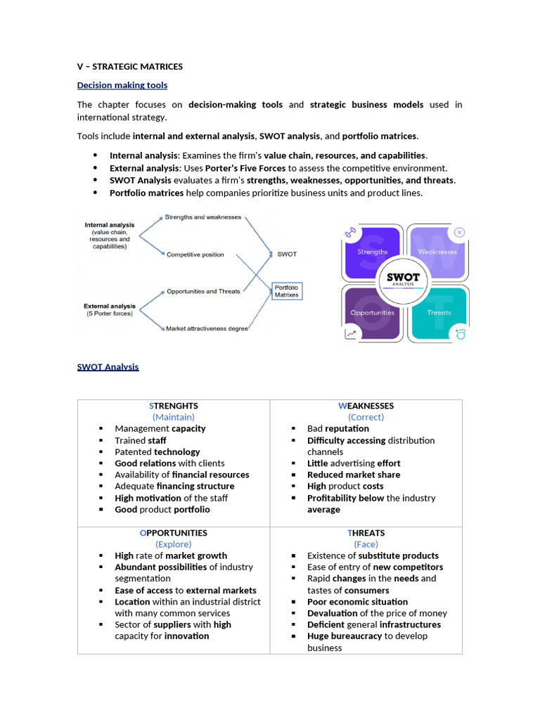 Strategic Decision-Making Matrices | PDF | Swot Analysis | Business ...
