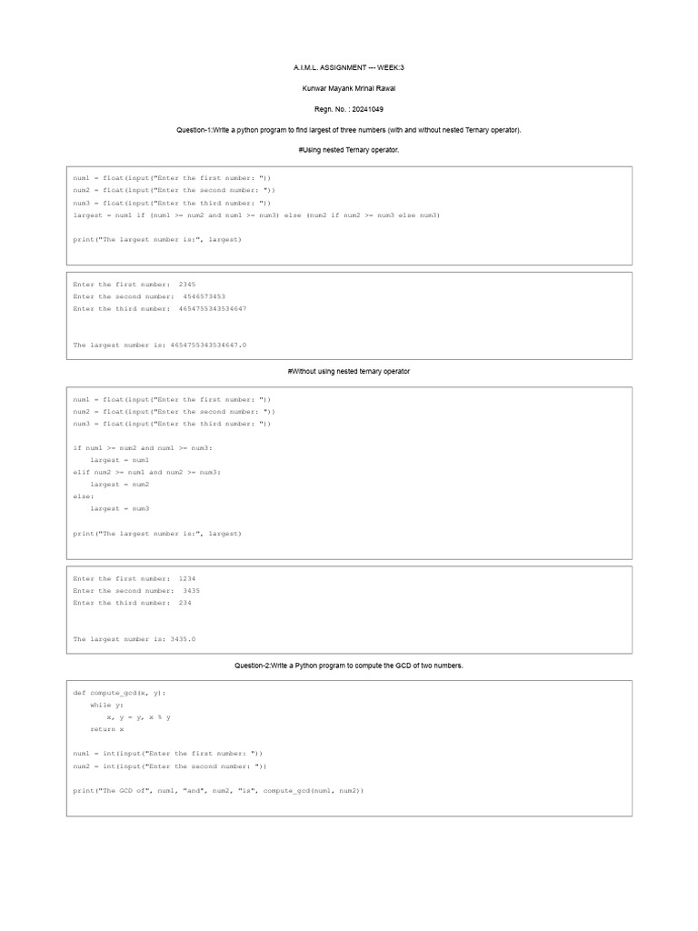 Python Programs for Basic Algorithms | PDF | Elementary Mathematics ...