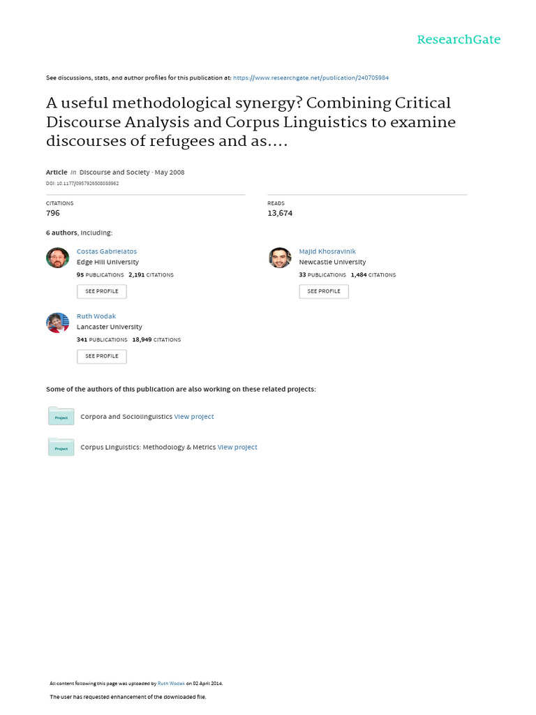 BAKER 2008 A Useful Methodological Synergy Combining Critical | PDF ...