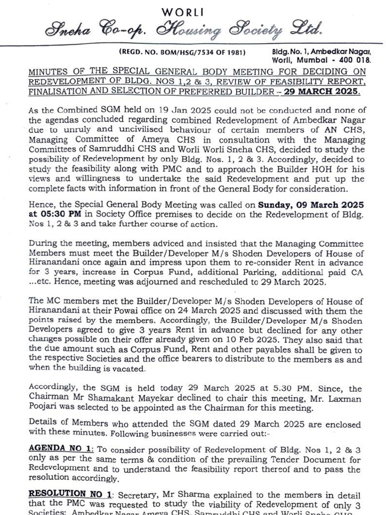 Redevelopment Meeting Minutes - 29 March 2025 | PDF | Private Law ...