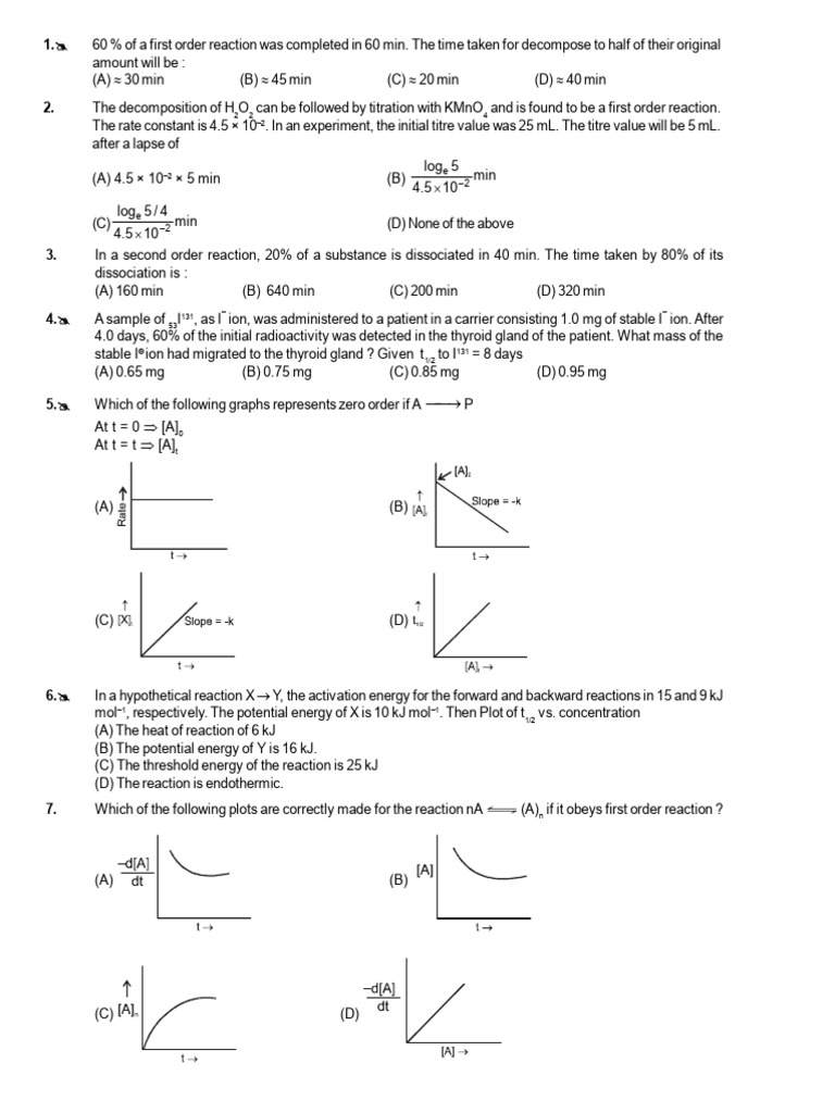 H2O2 Decomposition Kinetics and Titration | PDF | Reaction Rate ...
