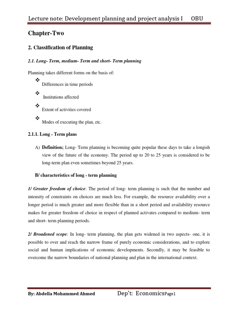 Lecture Note Development Planning and PR | PDF | Market (Economics ...