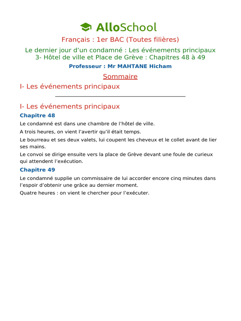 Dernier jour d'un condamné à l'hôtel de ville | PDF