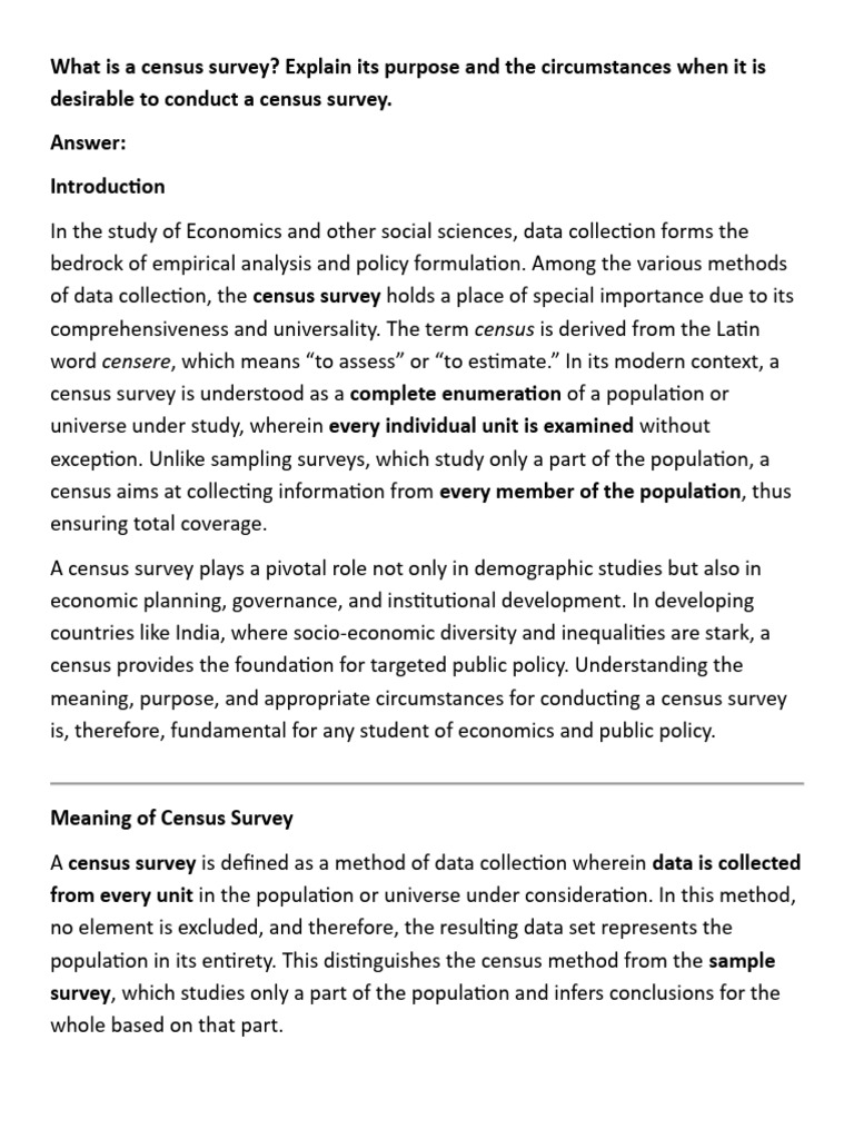 What Is A Census Survey | PDF | Census | Sampling (Statistics)