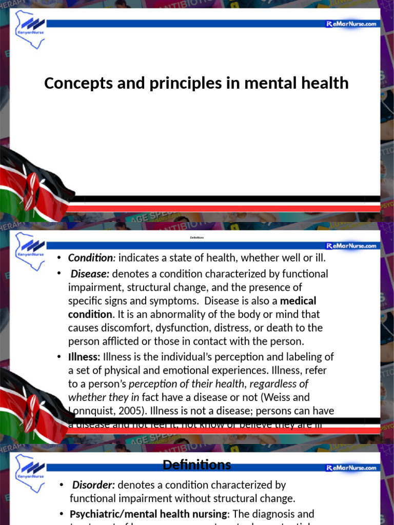 Concepts and Principles in Mental Health | PDF | Mental Disorder ...