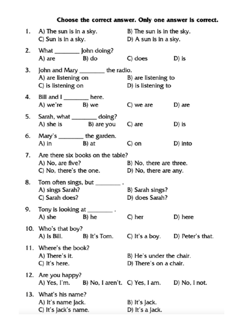 A2-Level Grammar - Writing | PDF