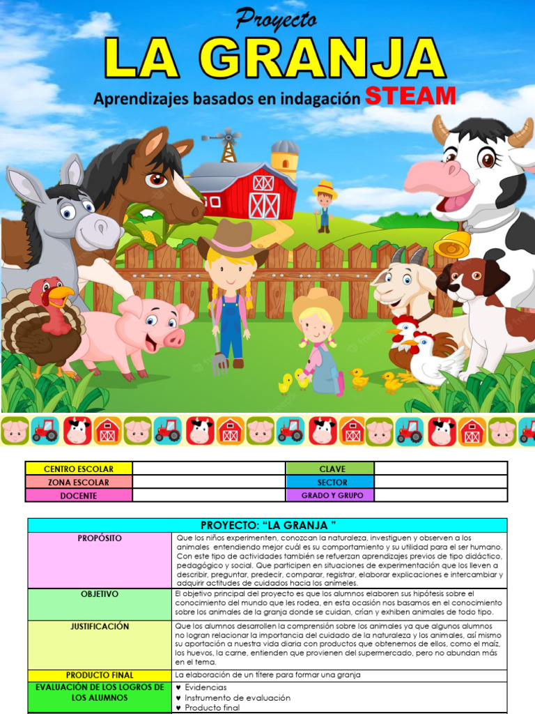 Proyecto La Granja: Aprendizaje Infantil | PDF | Evaluación | Aprendizaje