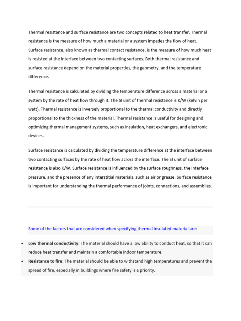 Understanding Thermal and Surface Resistance | PDF | Thermal Insulation ...