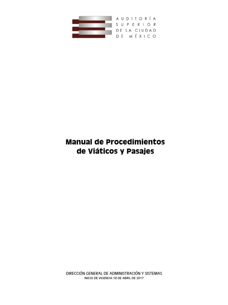 ASCDMX - Manual Procd. Viaticos y Pasajes | PDF | Américas