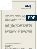 Carta de Presentación UTEL
