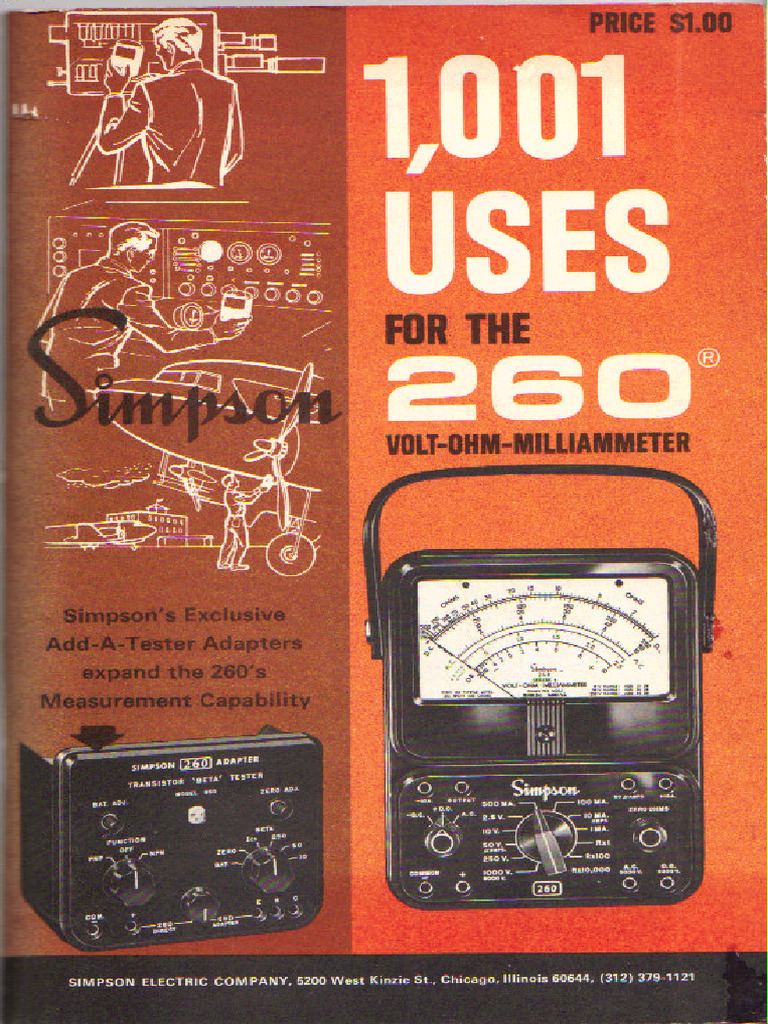 Multimetro Simpson 1001 - Uses - 1965 | PDF