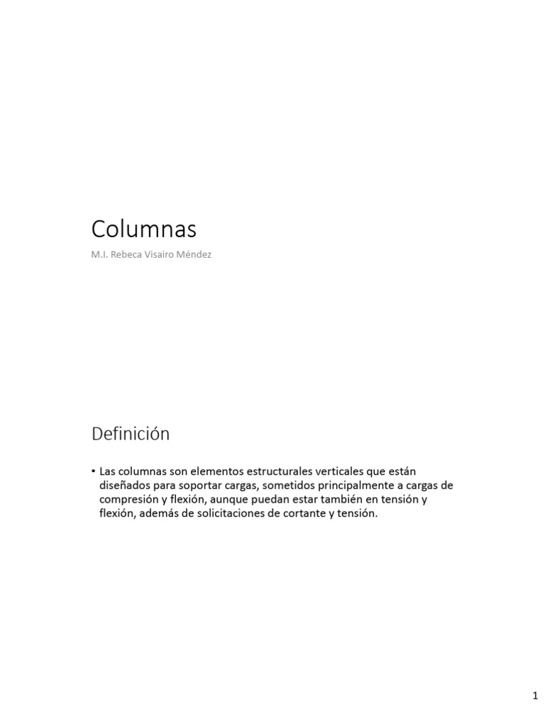 Tipos y Análisis de Columnas Estructurales | PDF | Columna | Doblar