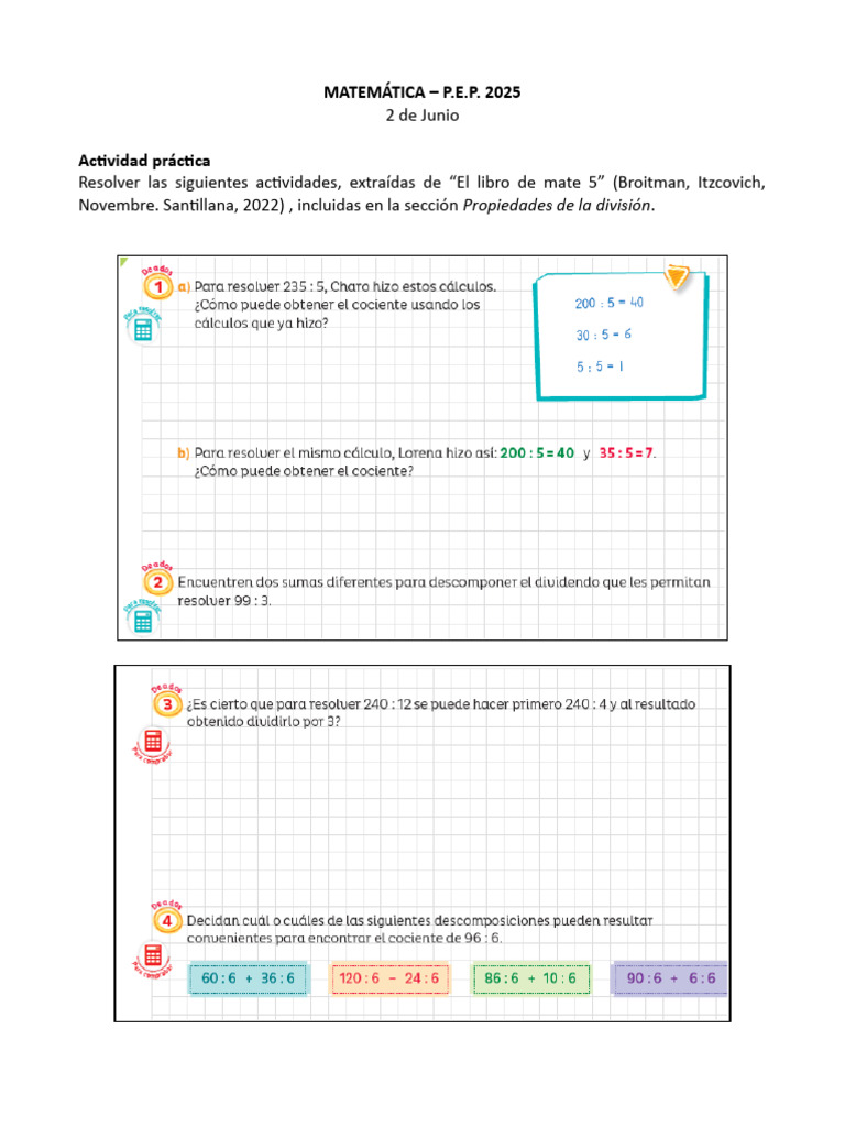 Actividad Practica - 5 de Junio MATE PEP25 | PDF