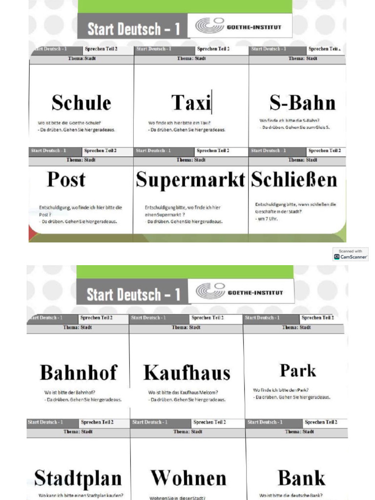Sprechen Teil 2 A1 | PDF