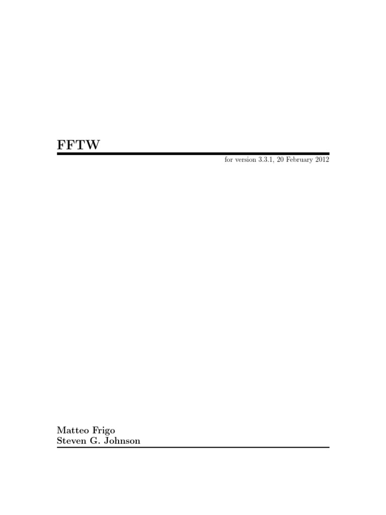 FFTW 3 | PDF | Discrete Fourier Transform | Software Engineering