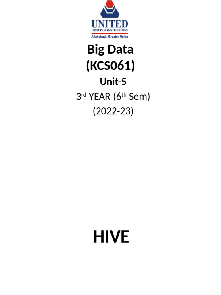 Understanding Hive in Big Data | PDF | Apache Hadoop | Computer Programming
