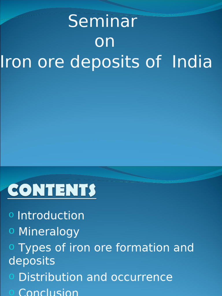 Iron Ore Deposits in India: Overview | PDF | Rock (Geology ...