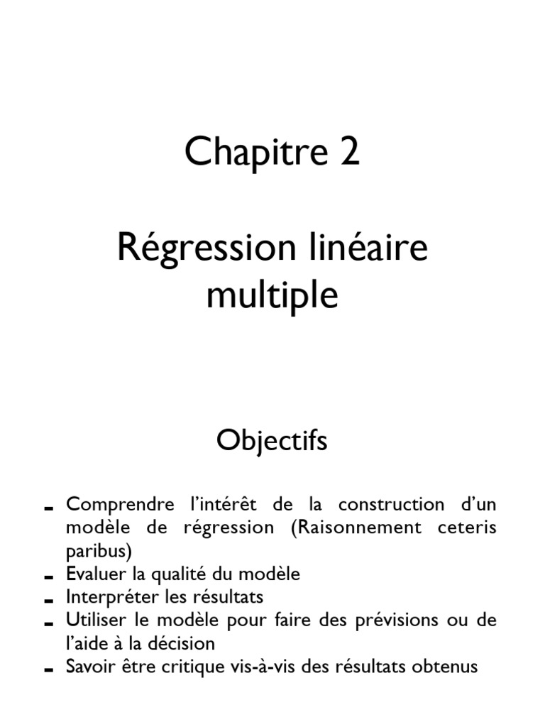 Modèle de régression linéaire multiple | PDF | Estimateur (statistique ...