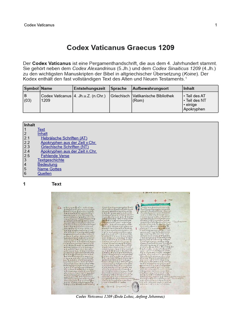 Codex Vaticanus | PDF