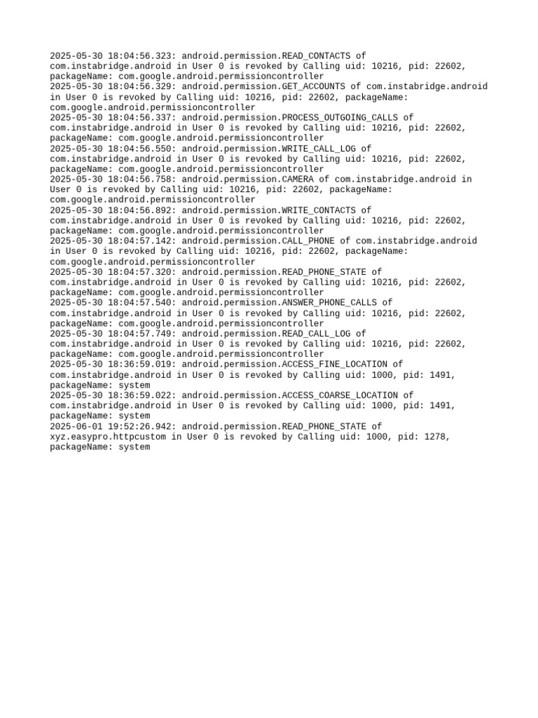 Perm Debug Info | PDF