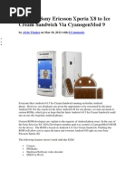 Download Upgrade Sony Ericsson Xperia X8 to Ice Cream Sandwich via CyanogenMod 9 by Julio CeZzar Castellanos SN87236176 doc pdf