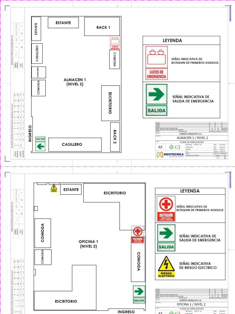 Mapa de Riesgos y Señalización en Oficina | PDF | Primeros auxilios ...