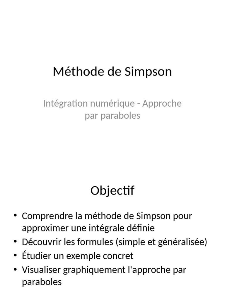 Méthode de Simpson en Intégration Numérique | PDF