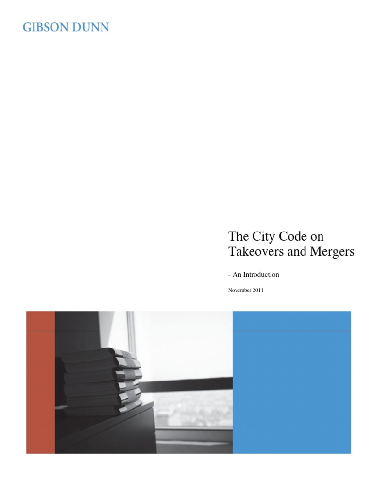 Introduction to the City Code on Takeovers | PDF | Offer And Acceptance ...