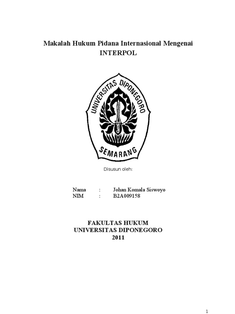 Makalah Hukum Pidana Internasional Tentang Interpol