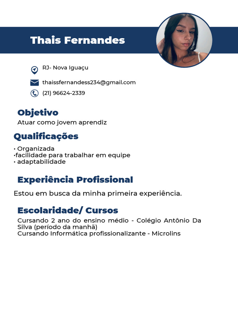 Curr%C3%ADculo Azul Simples | PDF