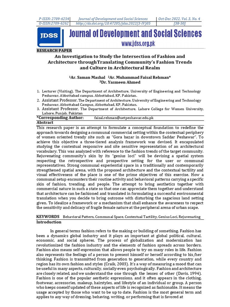 An Investigation To Study The Intersection of Fash | PDF | Fashion ...