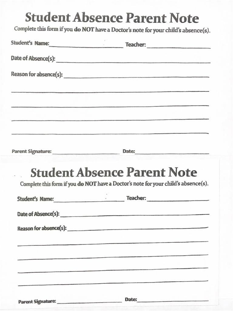 Absence Note | PDF