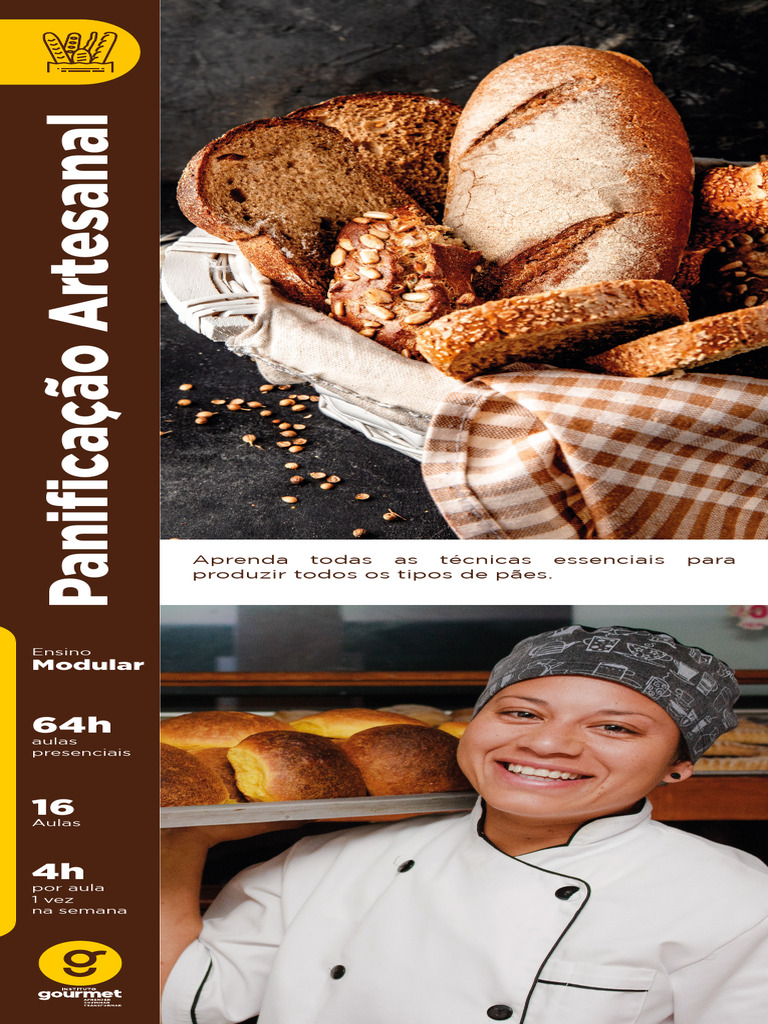 Curso de Panificação Artesanal Presencial | PDF | Pães | Fermentação em ...