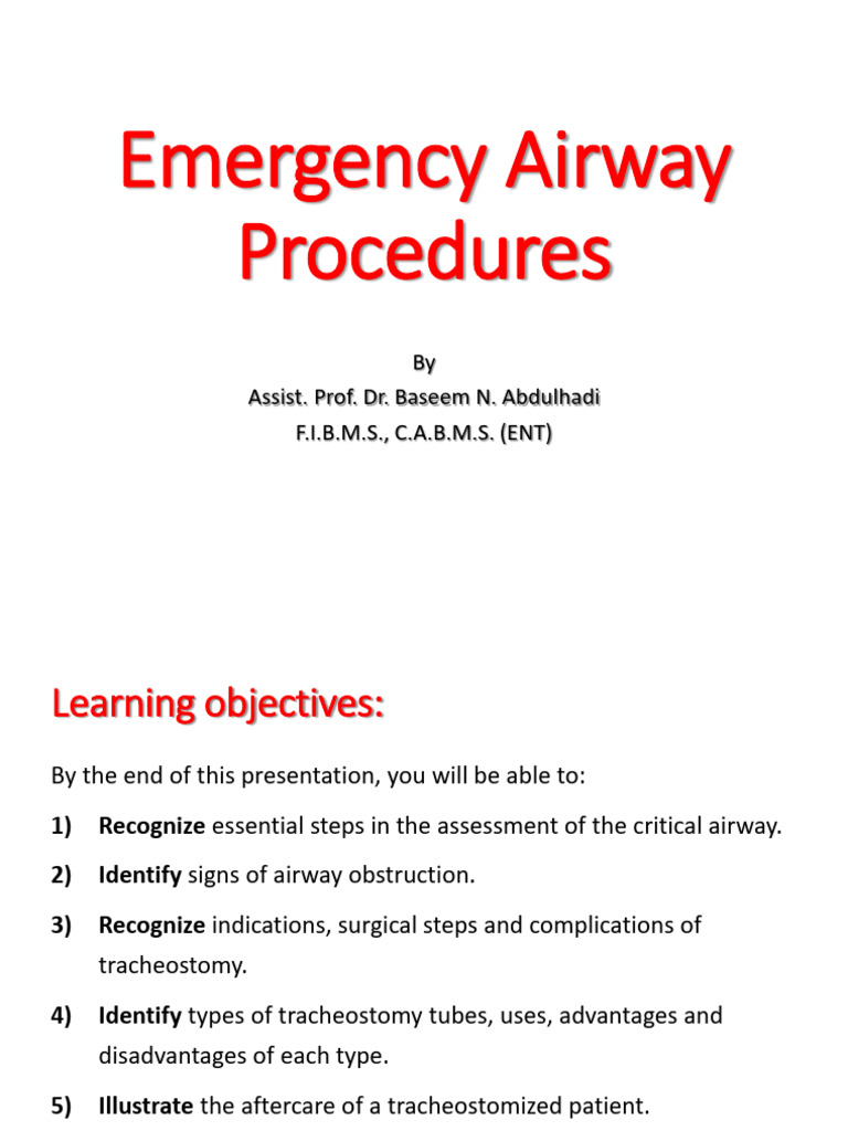 Emergency Airway Management Techniques | PDF | Respiratory Tract | Larynx