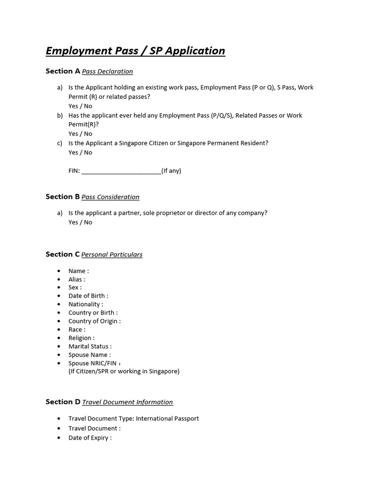 Employment Pass Application Guide | PDF | Human Migration | Cultural ...