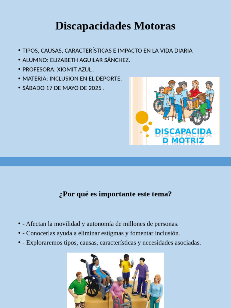Características de la Discapacidad Motriz | PDF | Invalidez | Inclusión ...