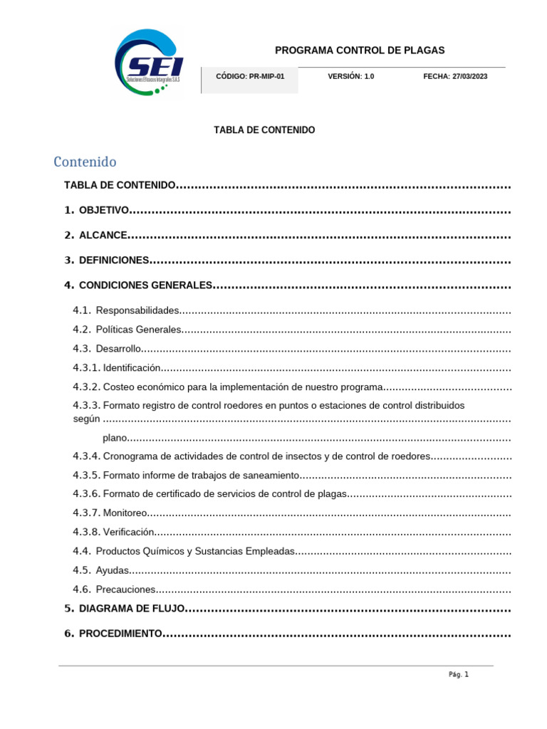 PR-MIP-02 Programa Control de Plagas | PDF | Pesticida | Business