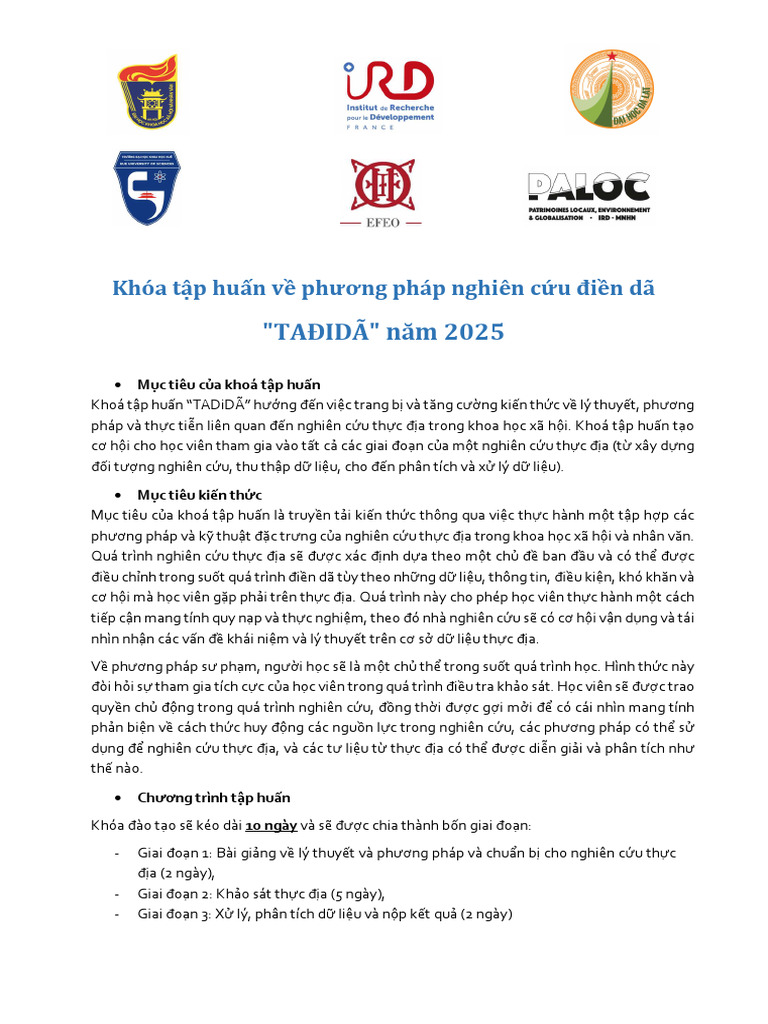 Call For Application TADIDA 2025 | PDF