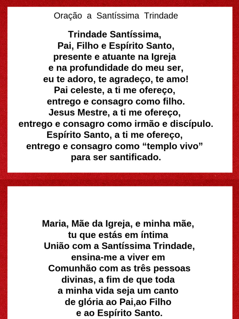Oração à Santíssima Trindade | PDF