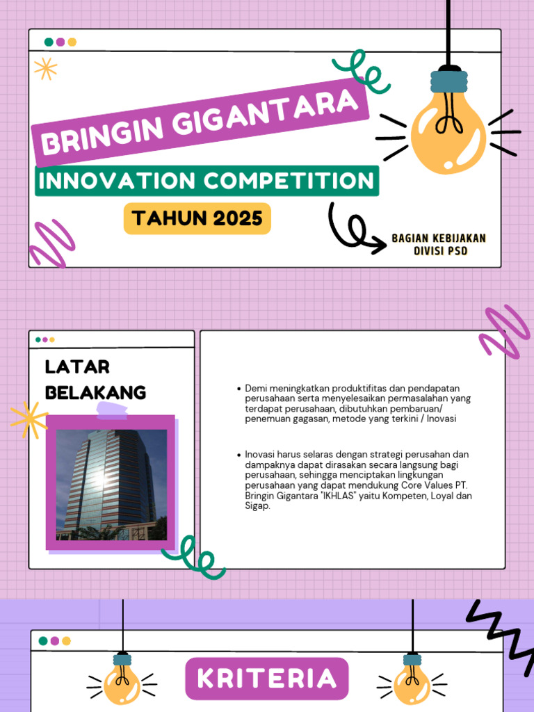 Kompetisi Inovasi PT Bringin Gigantara | PDF