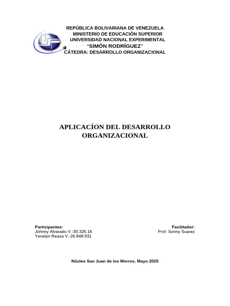 Aplicación del Desarrollo Organizacional | PDF | Business | Gestión de ...