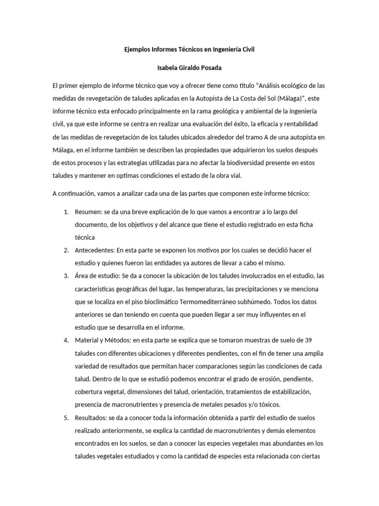 Ejemplos de Informes Técnicos en Ingeniería Civil | PDF | Suelo