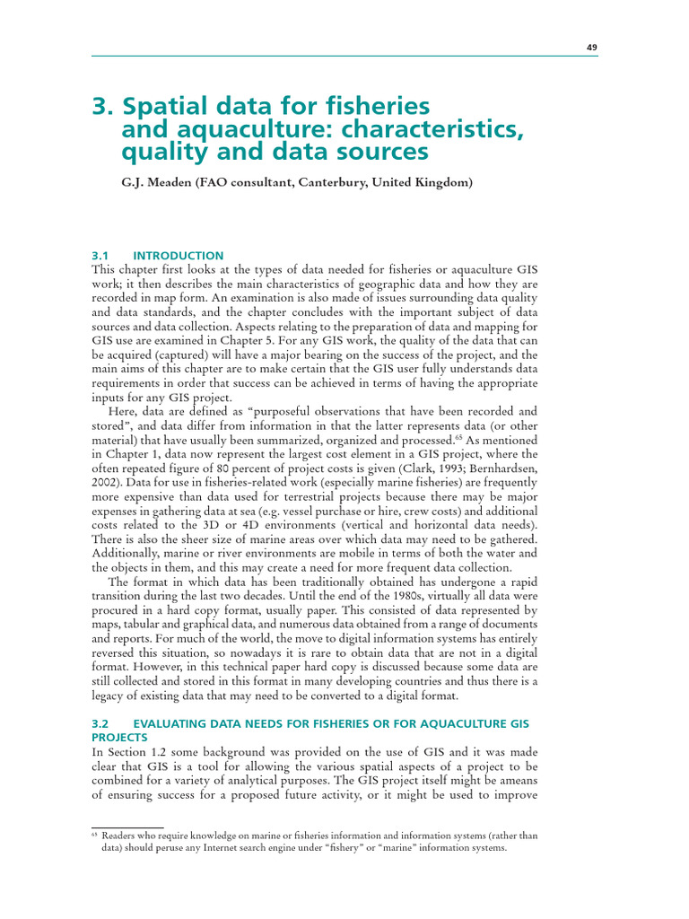 Spatial Data for Fisheries GIS Projects | PDF | Geographic Information ...