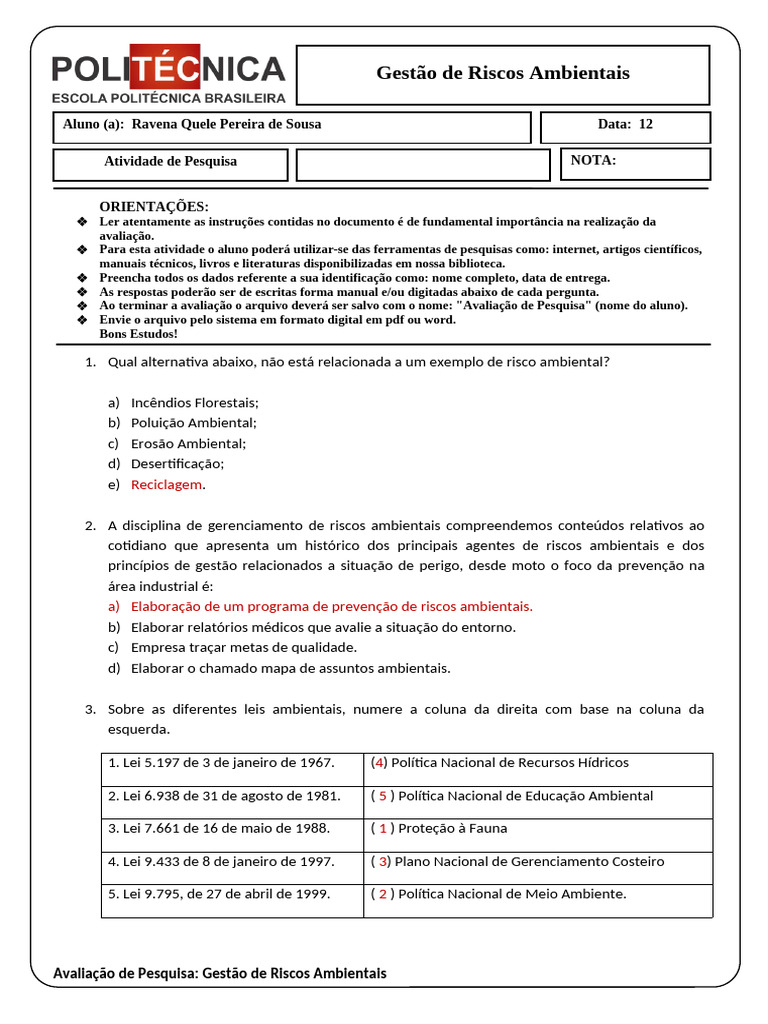 Gestão de Riscos Ambientais: Avaliação e Normas | PDF | Desperdício ...