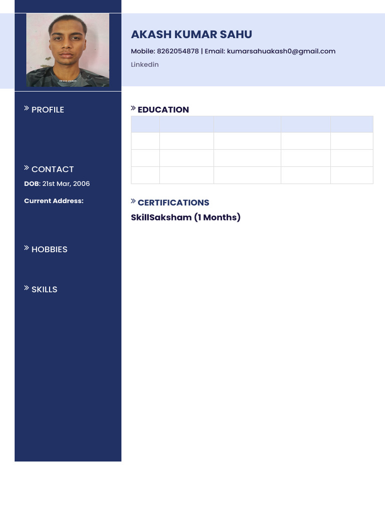 ITI COPA Student Resume Template | PDF