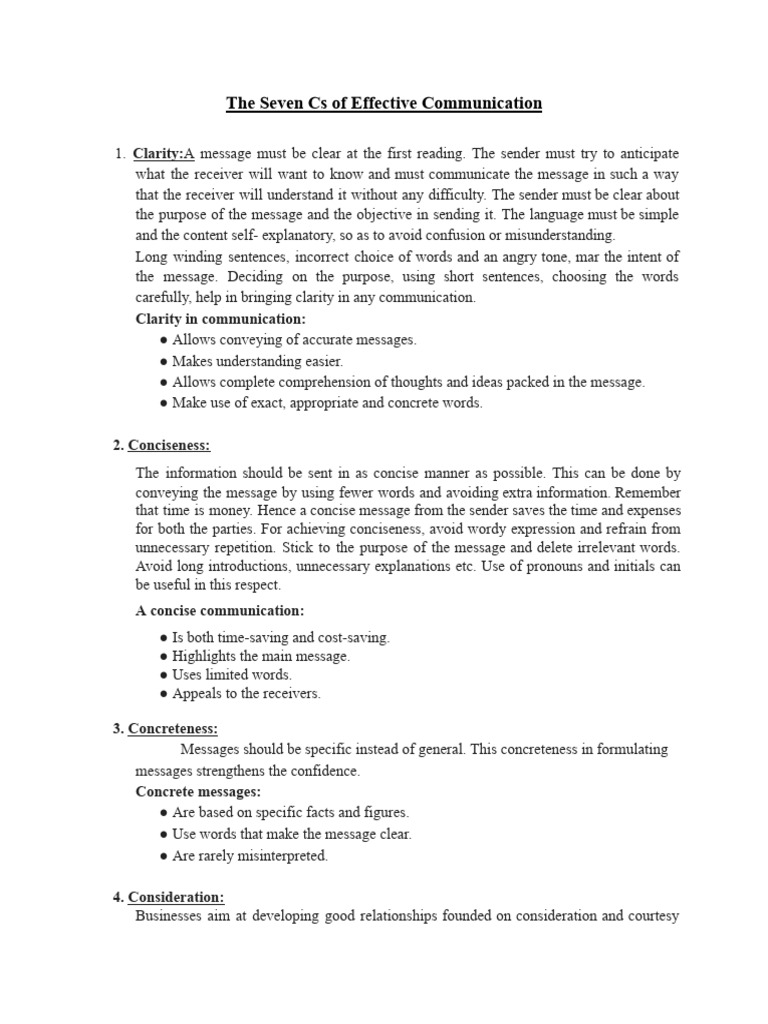 7 C's | PDF | Communication | Information