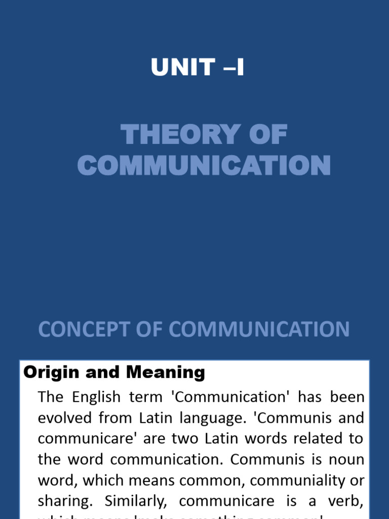 Understanding Communication Concepts | PDF | Communication | Information