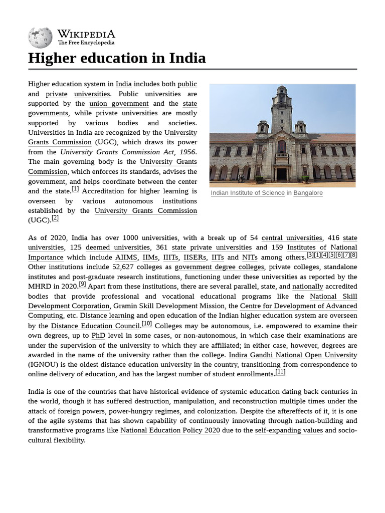 Overview of India's Higher Education System | PDF | Academic Degree ...