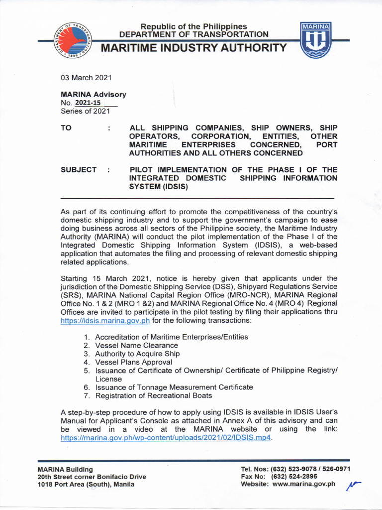 Marina Advisory 2021 15 | PDF