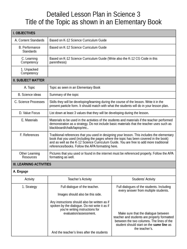 Revamped Detailed Lesson Plan For SCI 2 | PDF | Curriculum | Lesson Plan